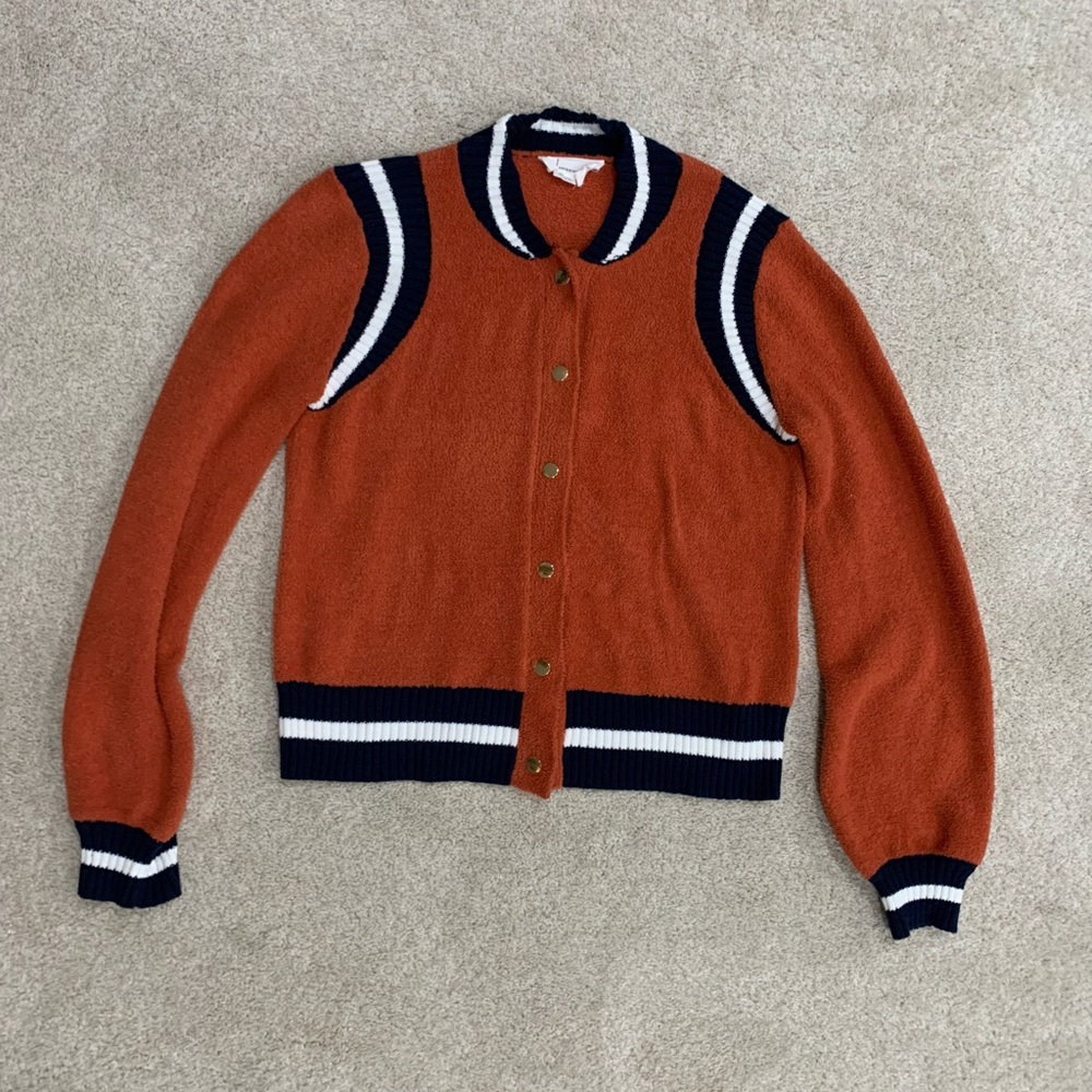 Anthropologie Striped Button Sweater size small 🧡🖤🧡🧡🖤🧡